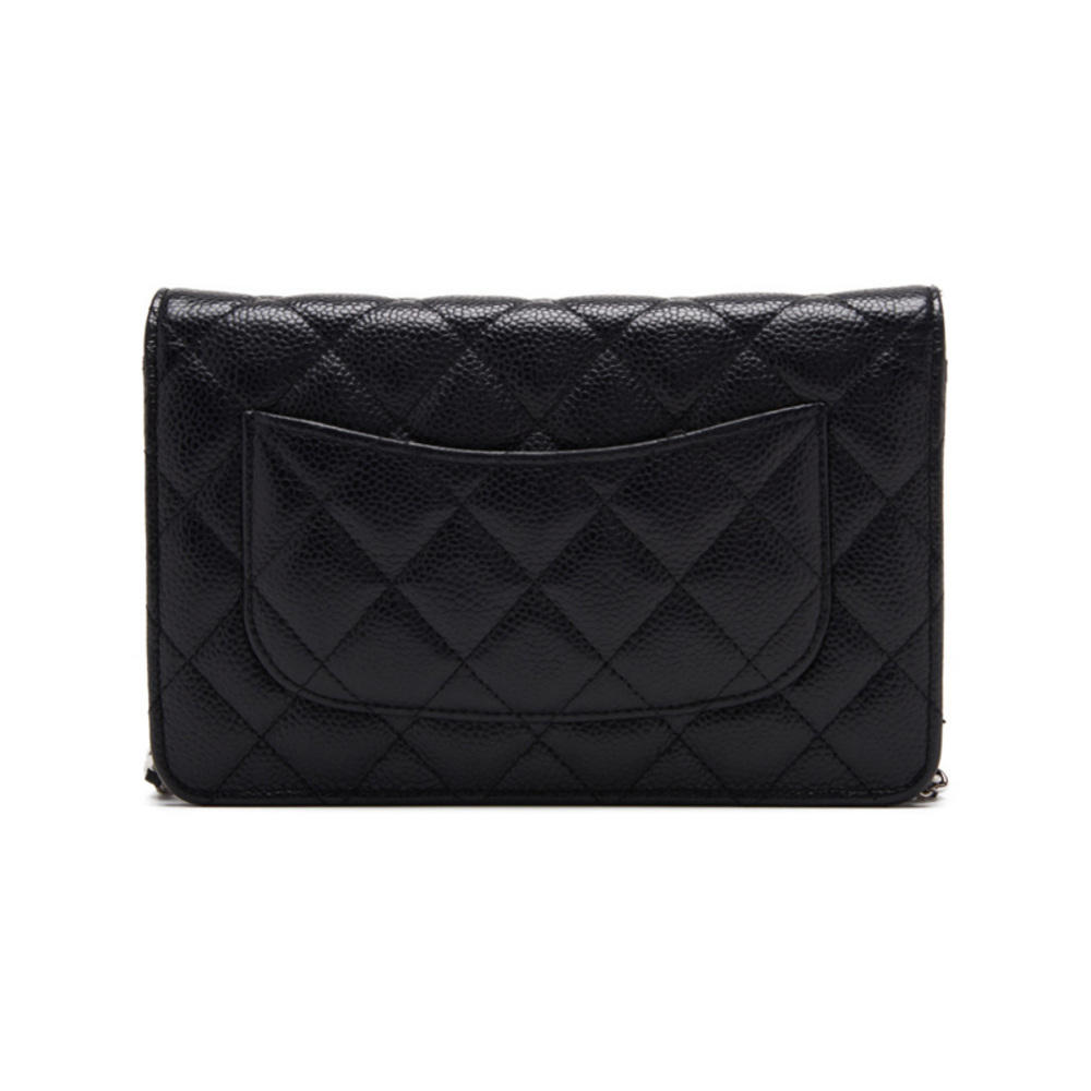 Chanel Matelasse Chain Wallet Silver Hardware Black - Picture 2 of 10
